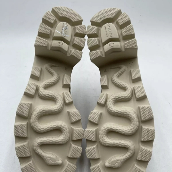 Gucci Women's GG Supreme Lug Sole Slingback Sandals Beige Size 38 - Picture 8 of 8